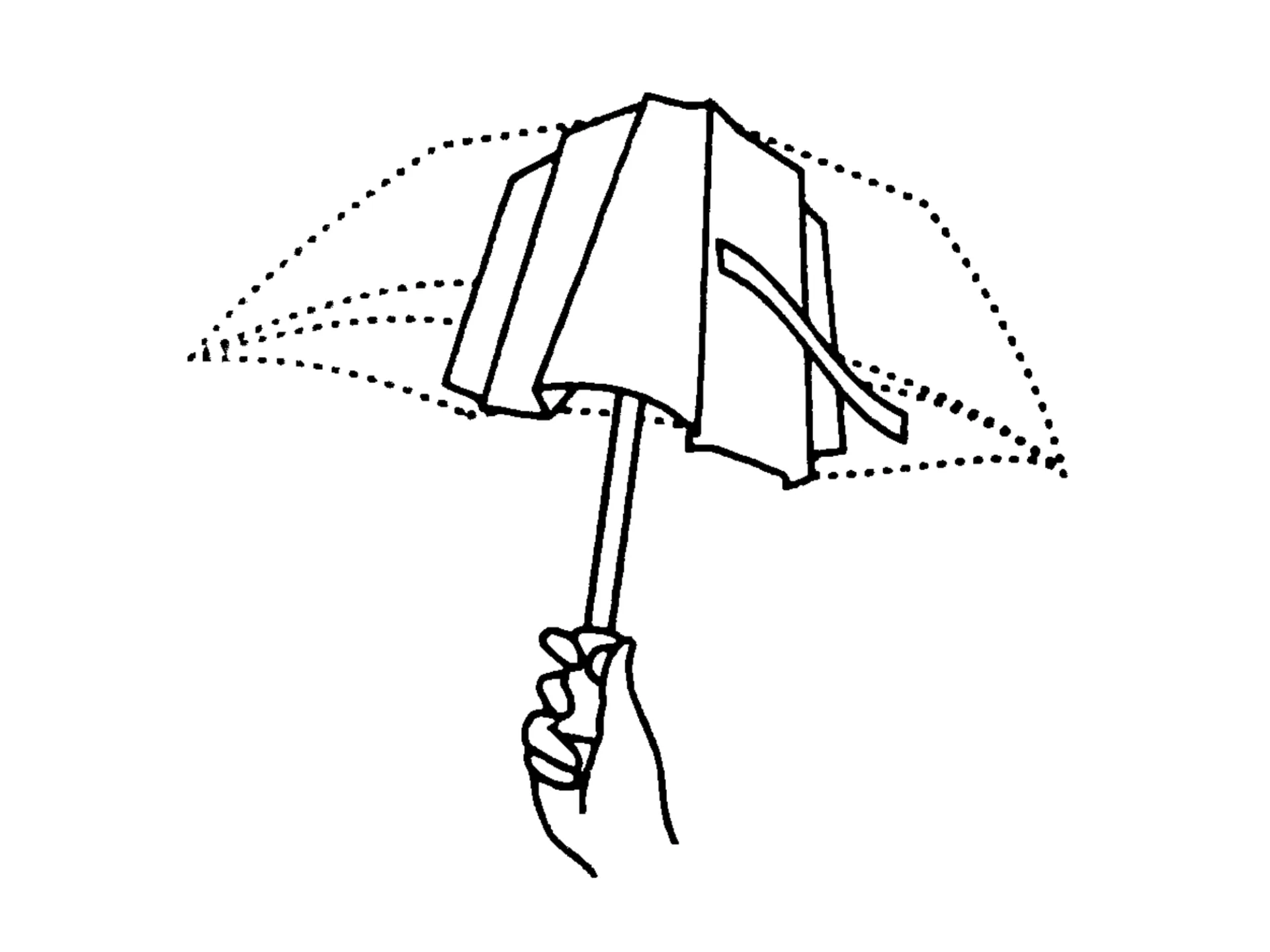 自動傘の閉じ方画像１