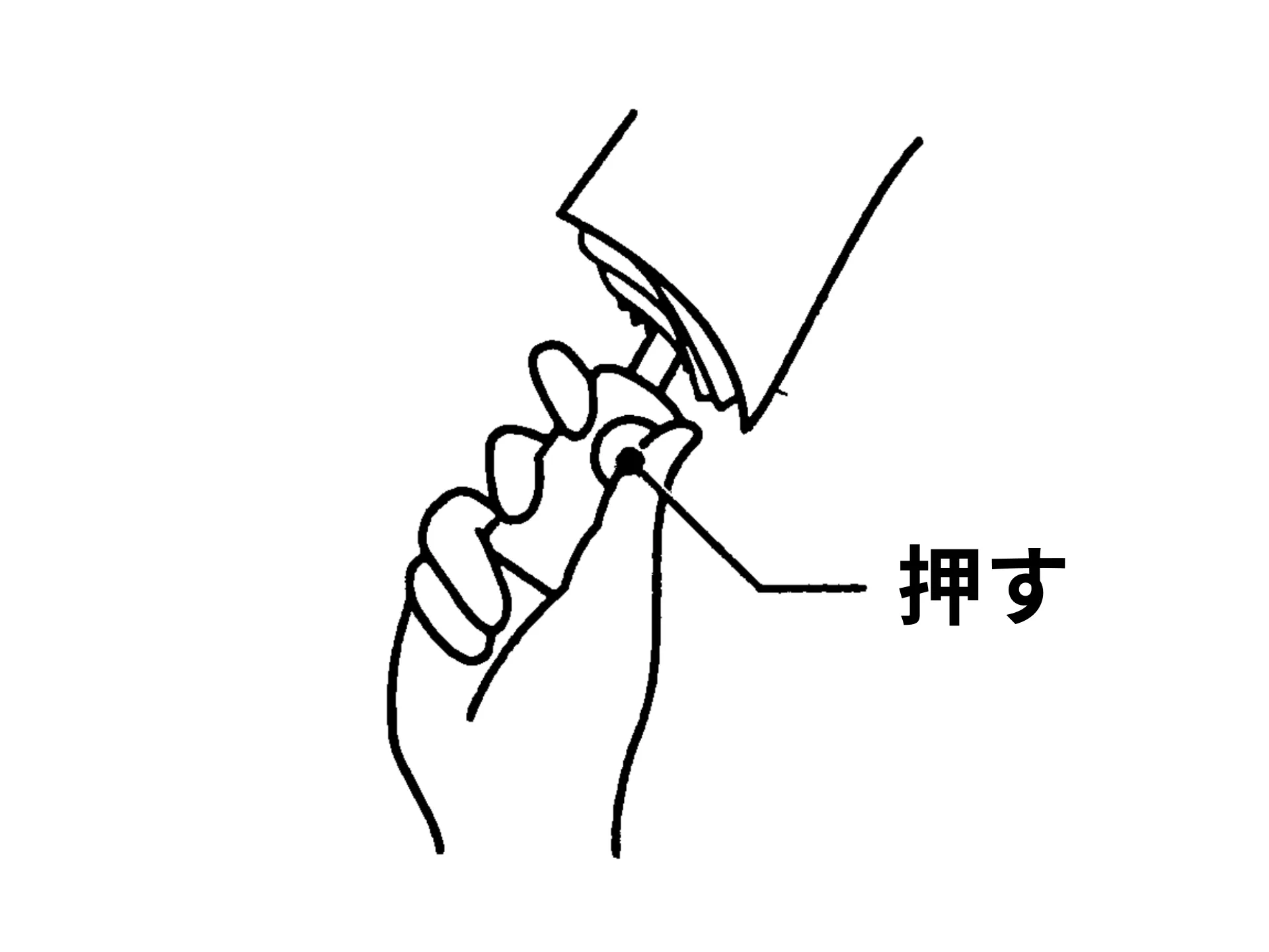 自動傘の開き方画像２